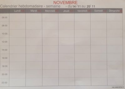 calendrier semainier Alzheimer At home dependance